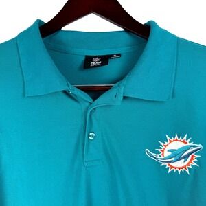 Team‎ Apparel NFL Miami Dolphins Polo Shirt Mens XL Teal Short Sleeve